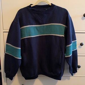 Navy & Green Crewneck
